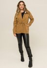 01 jaqueta parka jeans forrada com capuz caramelo