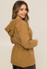 03 jaqueta parka jeans forrada com capuz caramelo