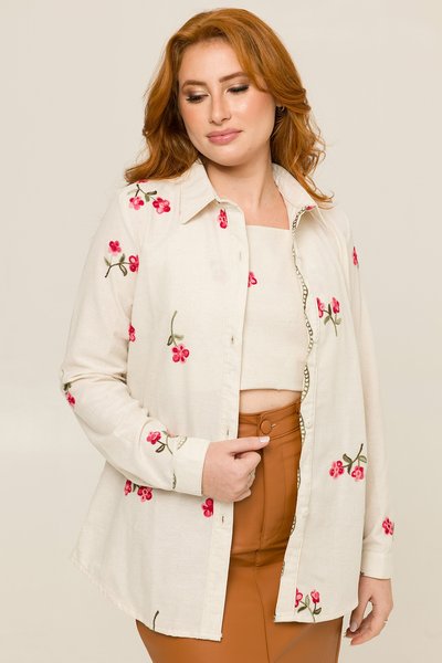 03 camisa manga longa linho bordado floral